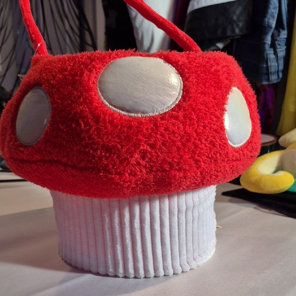 Red Mushroom Plush Bag NWOT